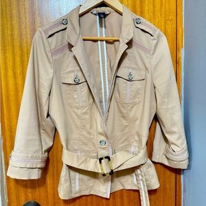 White House Black Market Beige Utility Jacket